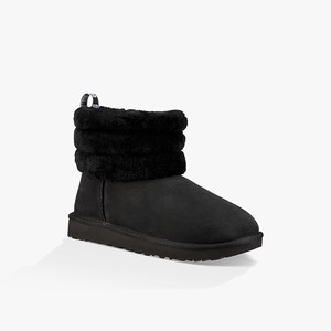 Ugg Classic Mini Fluff Quilted Women Classic Boots Black (4815PGAUD)